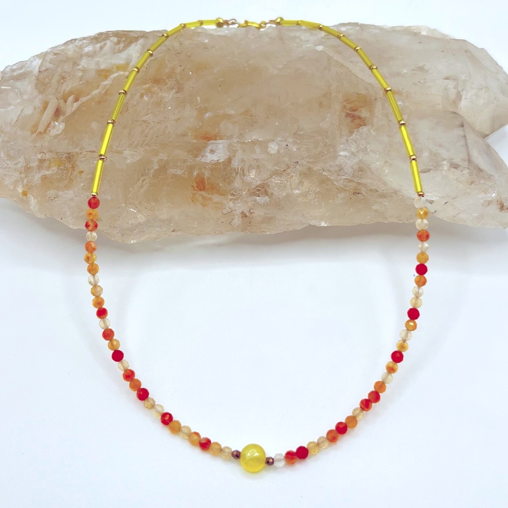 Citrine gemstone necklace